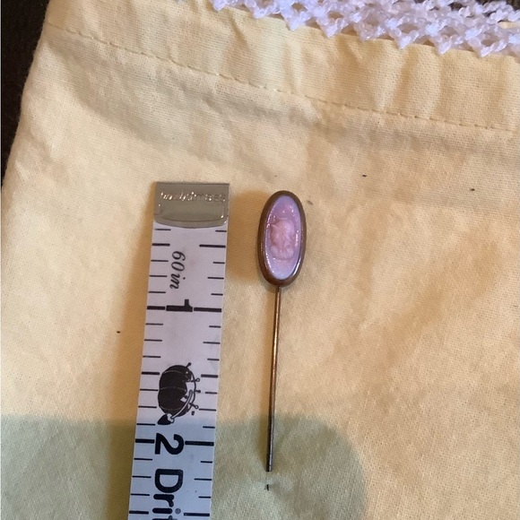 Vintage Helmeted Greco-Roman Bust Cameo Stick Pin - Picture 2 of 7